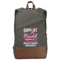 Support Squad Breast Cancer Awareness Cotton Canvas Backpack