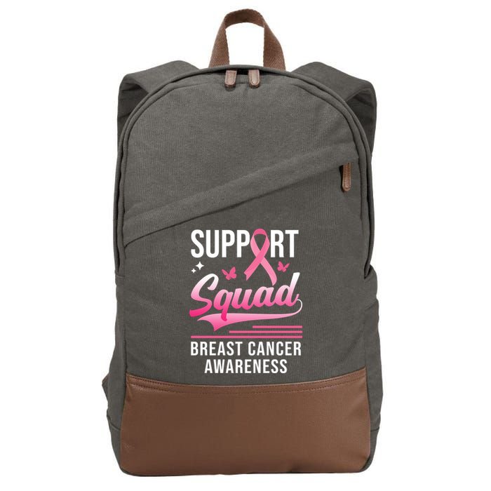 Support Squad Breast Cancer Awareness Cotton Canvas Backpack