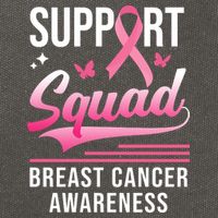 Support Squad Breast Cancer Awareness Cotton Canvas Backpack