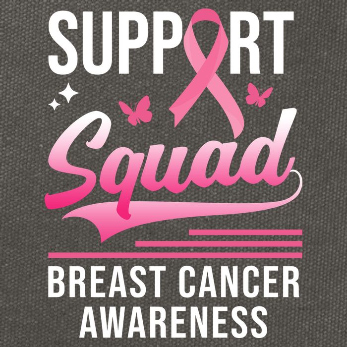 Support Squad Breast Cancer Awareness Cotton Canvas Backpack