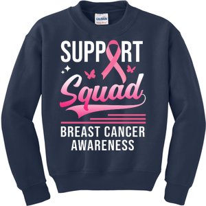 Support Squad Breast Cancer Awareness Kids Sweatshirt