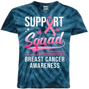 Support Squad Breast Cancer Awareness Kids Tie-Dye T-Shirt