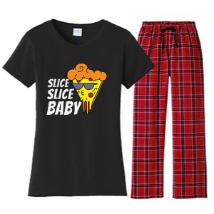 Slice Slice Baby Pizza Lover Foodie Women's Flannel Pajama Set