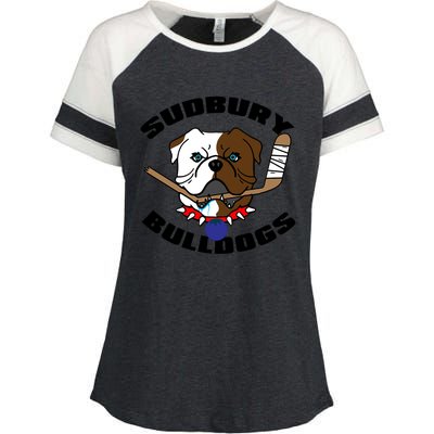 Shoresy Sudbury Blueberry Bulldogs Sudbury Bulldogs Letterkenny Enza Ladies Jersey Colorblock Tee