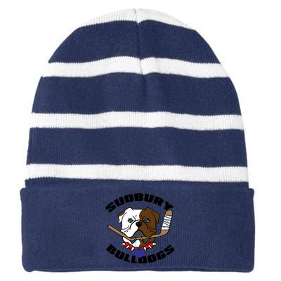 Shoresy Sudbury Blueberry Bulldogs Sudbury Bulldogs Letterkenny Striped Beanie with Solid Band