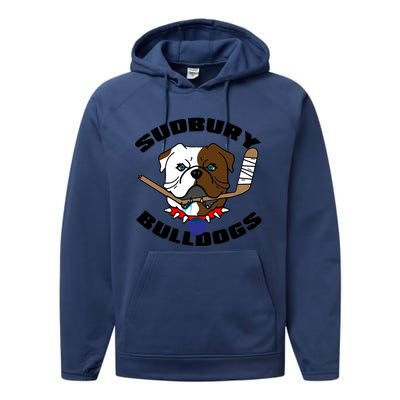 Shoresy Sudbury Blueberry Bulldogs Sudbury Bulldogs Letterkenny Performance Fleece Hoodie