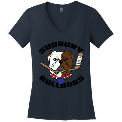 Shoresy Sudbury Blueberry Bulldogs Sudbury Bulldogs Letterkenny Women's V-Neck T-Shirt