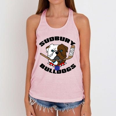 Shoresy Sudbury Blueberry Bulldogs Sudbury Bulldogs Letterkenny Women's Knotted Racerback Tank