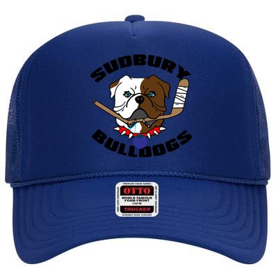 Shoresy Sudbury Blueberry Bulldogs Sudbury Bulldogs Letterkenny High Crown Mesh Back Trucker Hat