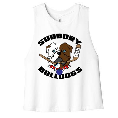 Shoresy Sudbury Blueberry Bulldogs Sudbury Bulldogs Letterkenny Women's Racerback Cropped Tank