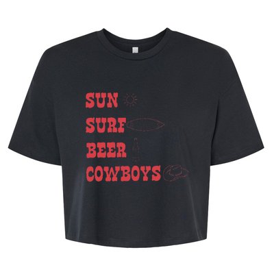 Sun Surf Beer Cowboys Bella+Canvas Jersey Crop Tee