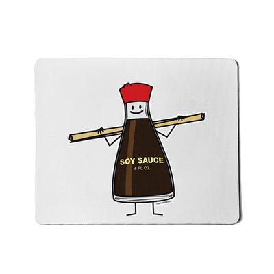 Soy Sauce Bottle Condiment Asian Chopsticks Mousepad