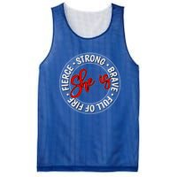 Shes Strong Brave Full Of Fire Fierce Empowert Cute Gift Mesh Reversible Basketball Jersey Tank