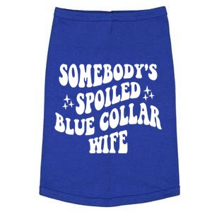 Somebody's Spoiled Blue Collar Wife Funny Wavy Retro Groovy Doggie Tank