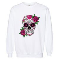 Sugar Skull Breast Cancer Awareness Calavera Garment-Dyed Sweatshirt