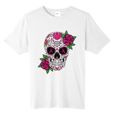 Sugar Skull Breast Cancer Awareness Calavera Tall Fusion ChromaSoft Performance T-Shirt