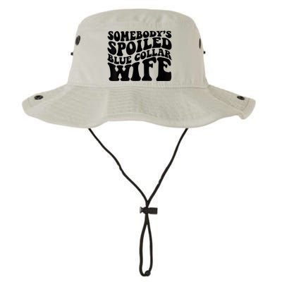 Somebody's Spoiled Blue Collar Wife Funny Wavy Retro Legacy Cool Fit Booney Bucket Hat