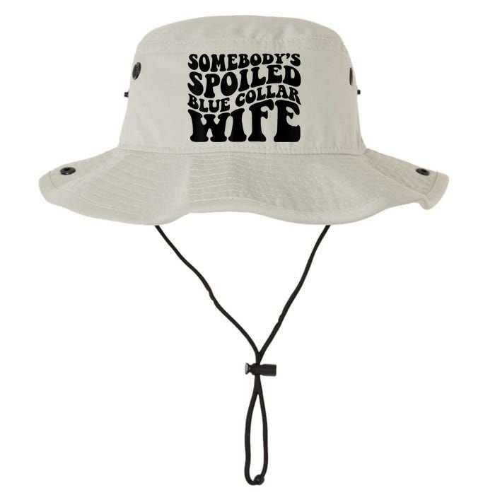 Somebody's Spoiled Blue Collar Wife Funny Wavy Retro Legacy Cool Fit Booney Bucket Hat