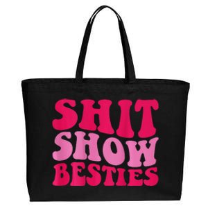 Shit Show Besties on back Cotton Canvas Jumbo Tote