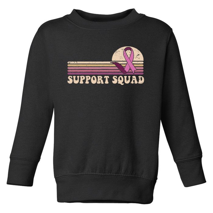 Support Squad Breast Cancer Awareness Ribbons Pink Warrior Toddler Sweatshirt