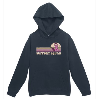 Support Squad Breast Cancer Awareness Ribbons Pink Warrior Urban Pullover Hoodie