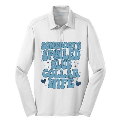 Somebodys Spoiled Blue Collar Wife Silk Touch Performance Long Sleeve Polo