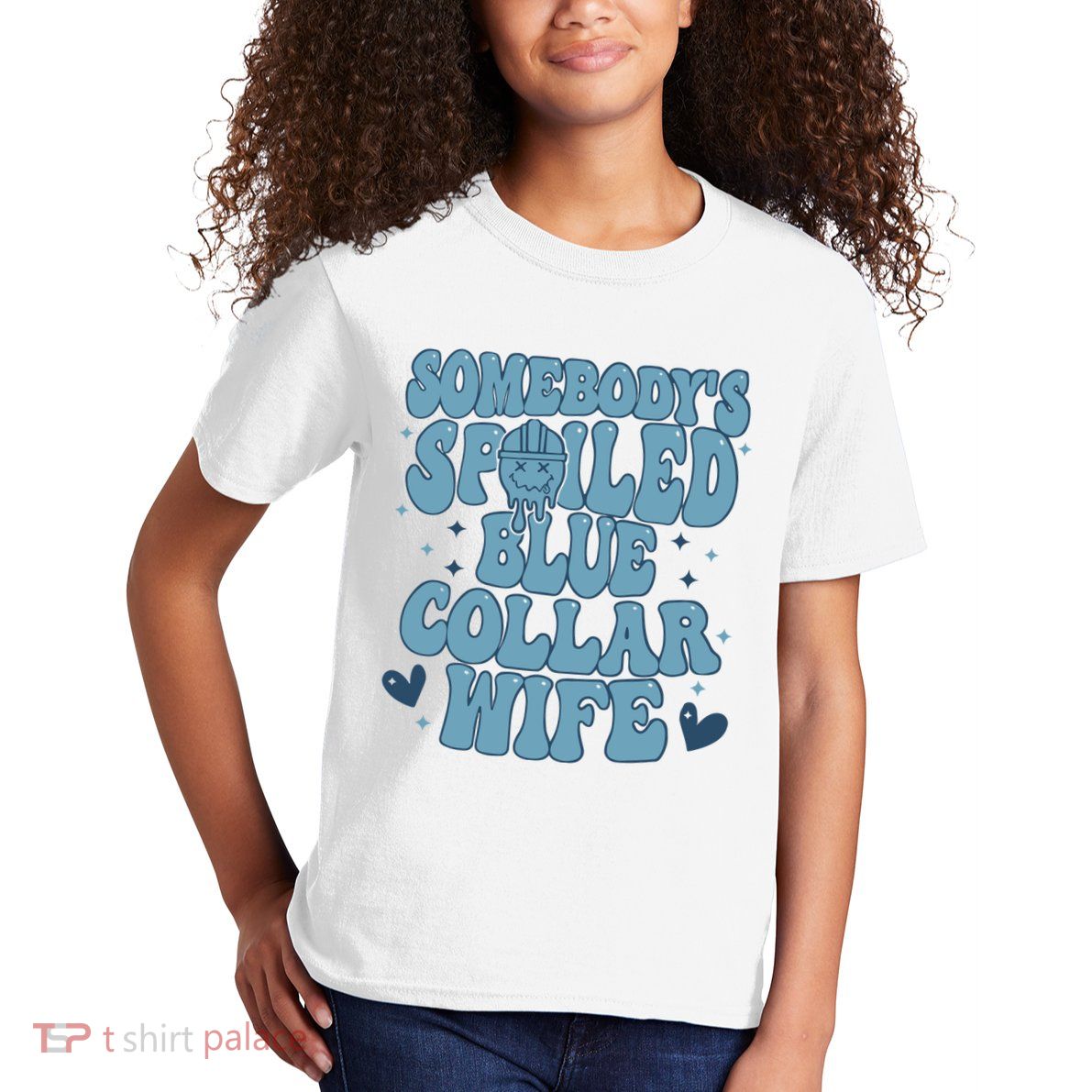 Somebodys Spoiled Blue Collar Wife Kids T-Shirt