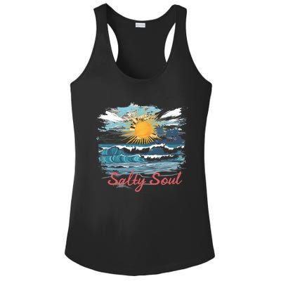 Salty Soul Beach And Sun Summer Vacay Ladies PosiCharge Competitor Racerback Tank