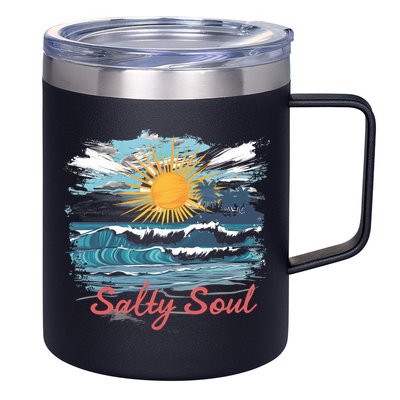 Salty Soul Beach And Sun Summer Vacay 12oz Stainless Steel Coffee Mug