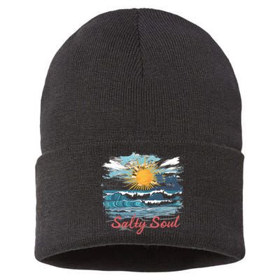 Salty Soul Beach And Sun Summer Vacay Sustainable Knit Beanie