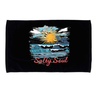 Salty Soul Beach And Sun Summer Vacay Microfiber Hand Towel