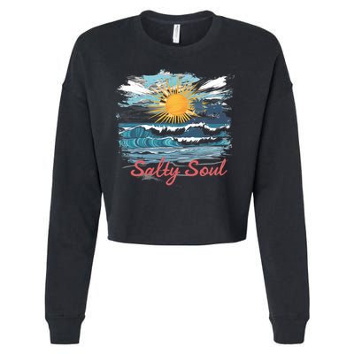 Salty Soul Beach And Sun Summer Vacay Cropped Pullover Crew