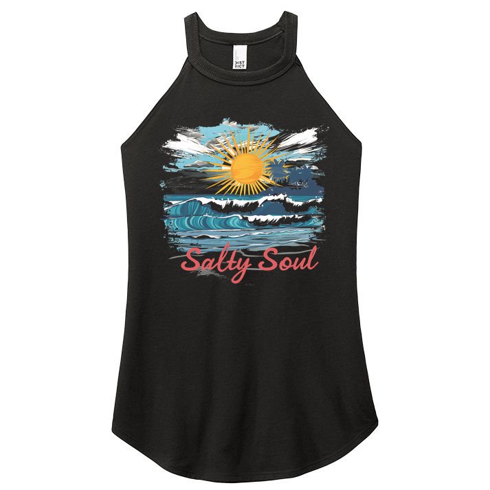 Salty Soul Beach And Sun Summer Vacay Women's Perfect Tri Rocker Tank