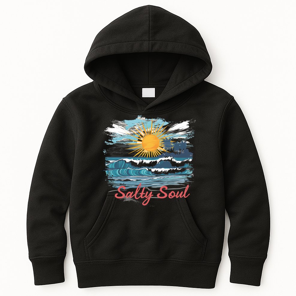 Salty Soul Beach And Sun Summer Vacay Kids Hoodie
