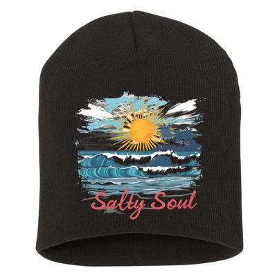 Salty Soul Beach And Sun Summer Vacay Short Acrylic Beanie