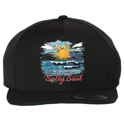 Salty Soul Beach And Sun Summer Vacay Wool Snapback Cap