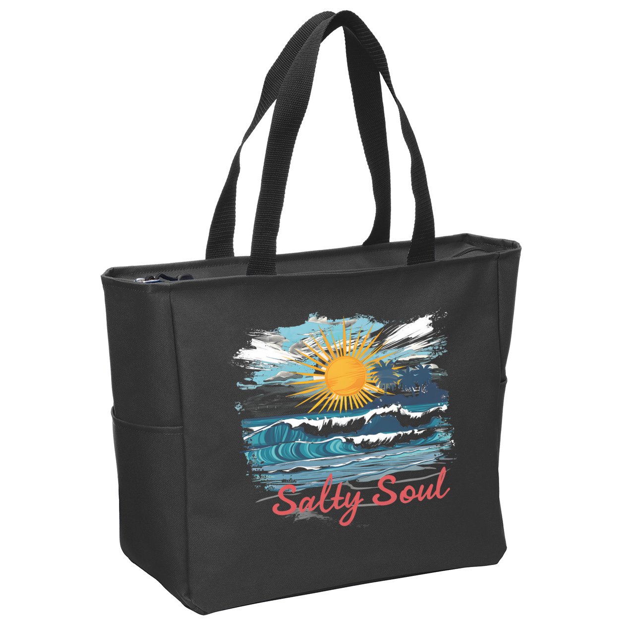 Salty Soul Beach And Sun Summer Vacay Zip Tote Bag