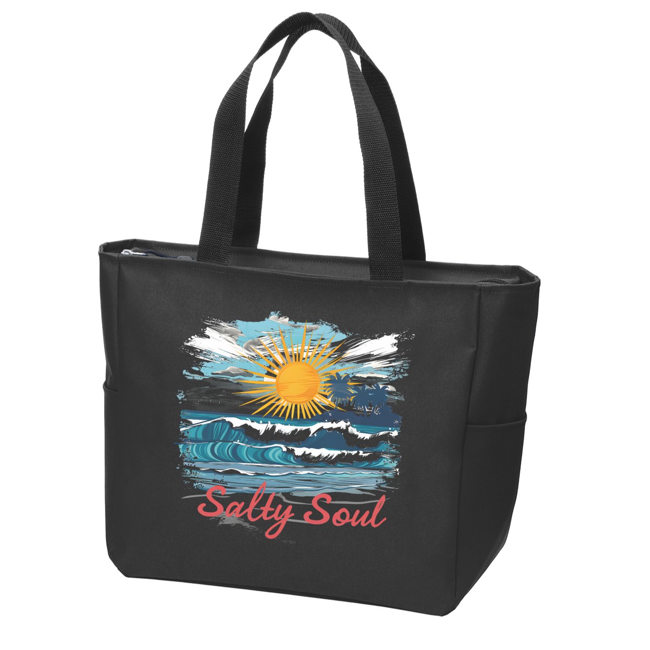 Salty Soul Beach And Sun Summer Vacay Zip Tote Bag