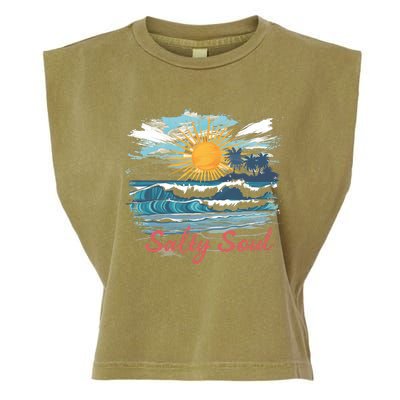 Salty Soul Beach And Sun Summer Vacay Garment-Dyed Women's Muscle Tee