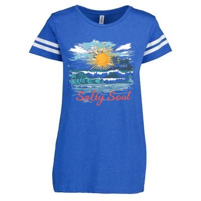 Salty Soul Beach And Sun Summer Vacay Enza Ladies Jersey Football T-Shirt