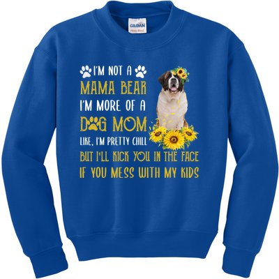 Sunflower St Bernard Mom Mothers Day Dog Mom Gift Kids Sweatshirt