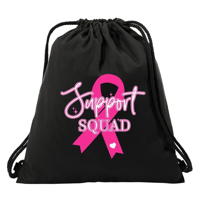 Support Squad Breast Cancer Support Squad Drawstring Bag