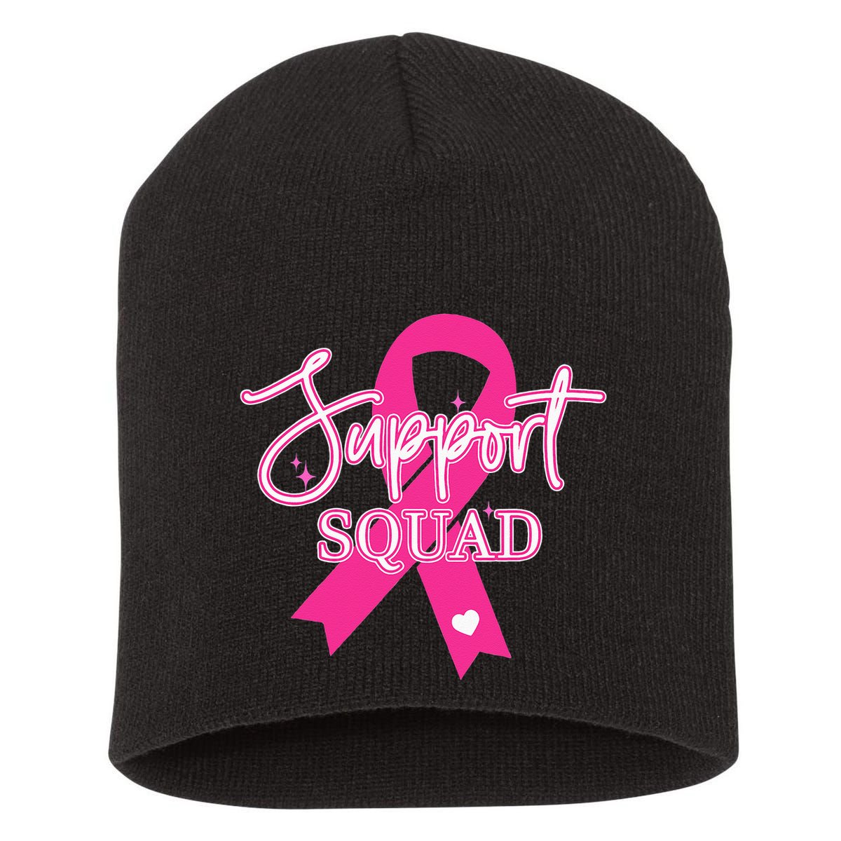 Support Squad Breast Cancer Support Squad Short Acrylic Beanie