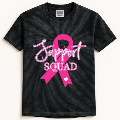 Support Squad Breast Cancer Support Squad Kids Tie-Dye T-Shirt