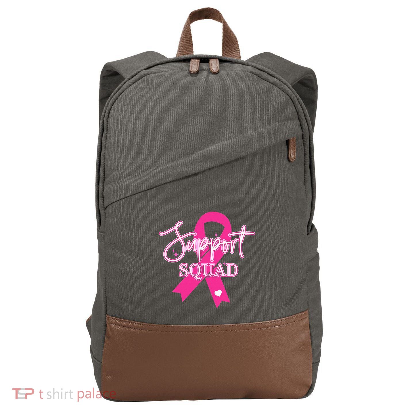 Support Squad Breast Cancer Support Squad Cotton Canvas Backpack