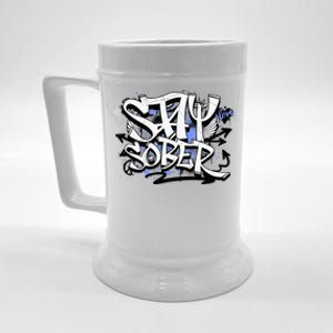 Stay Sober Blue Resolve Beer Stein