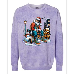 Sneakerhead Santa Big Nick Energy Street Style Holiday Gift Colorblast Crewneck Sweatshirt