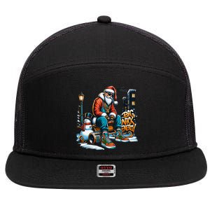 Sneakerhead Santa Big Nick Energy Street Style Holiday Gift 7 Panel Mesh Trucker Snapback Hat