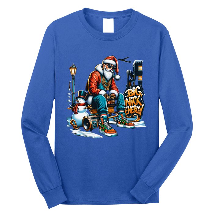 Sneakerhead Santa Big Nick Energy Street Style Holiday Gift Long Sleeve Shirt