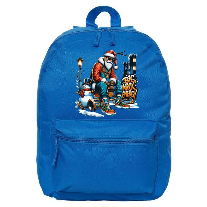 Sneakerhead Santa Big Nick Energy Street Style Holiday Gift 16 in Basic Backpack